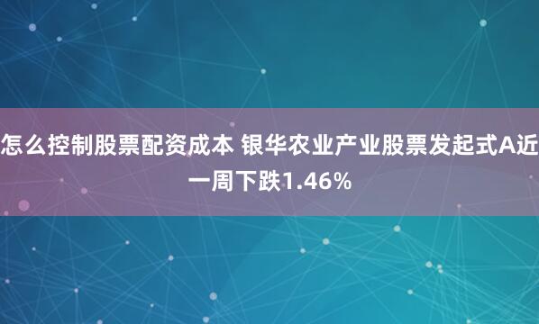 怎么控制股票配资成本 银华农业产业股票发起式A近一周下跌1.46%